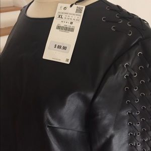 Pleather Tunic dress or top